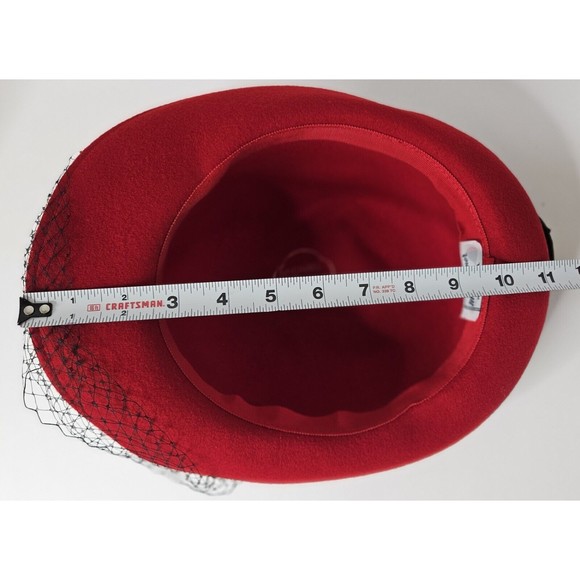 Michael Howard Miss Bierner Red Wool Hat HTF Rare - Picture 7 of 9